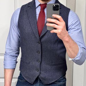 J. Crew & Fossil Bundle — Wool Vest, Wool Tie, Dress Shirt
